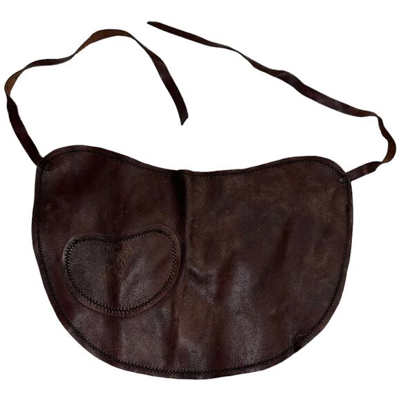 Handmade Brown Leather Half Apron Waist Work Utility Workshop Artisan Server - Picture 5 of 13